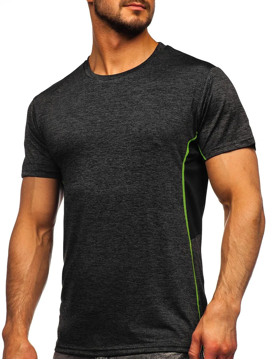 Camiseta de entrenamiento para hombre color negro Denley HM073