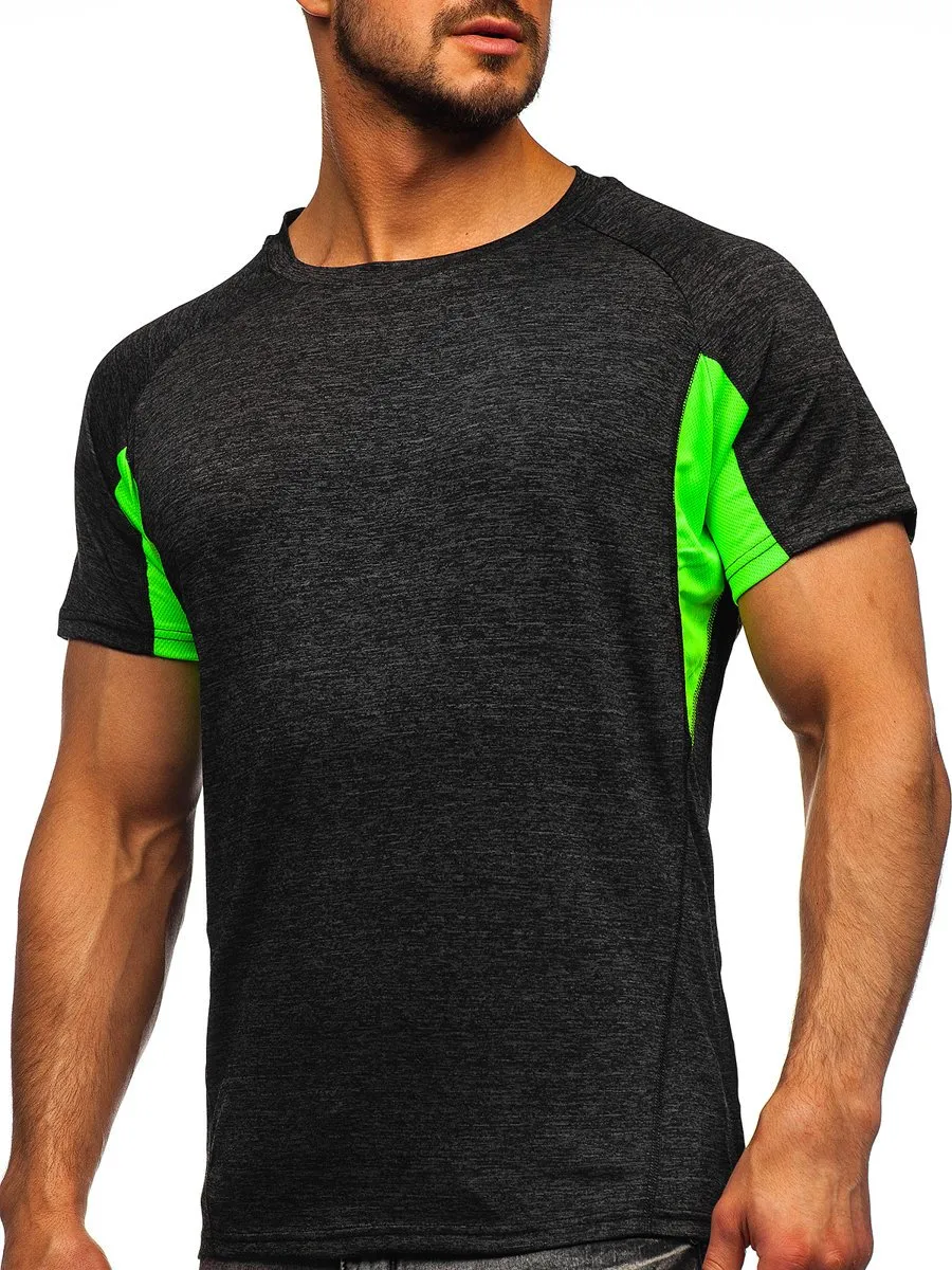 Camiseta de entrenamiento para hombre color negro Denley HM076