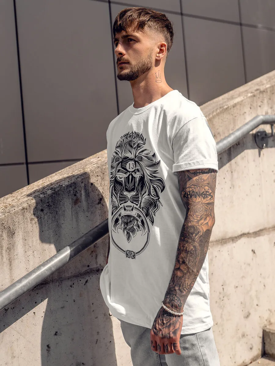 Camiseta de manga corta con impresión para hombre blanco Bolf 0202