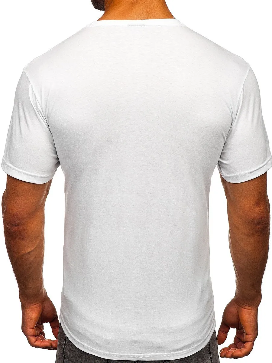 Camiseta de manga corta con impresión para hombre blanco Bolf 142176