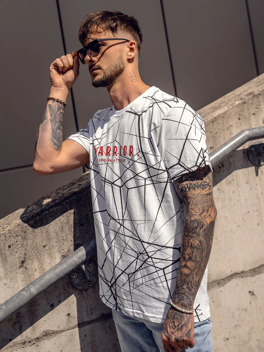 Camiseta de manga corta con impresión para hombre blanco Bolf SS10935A