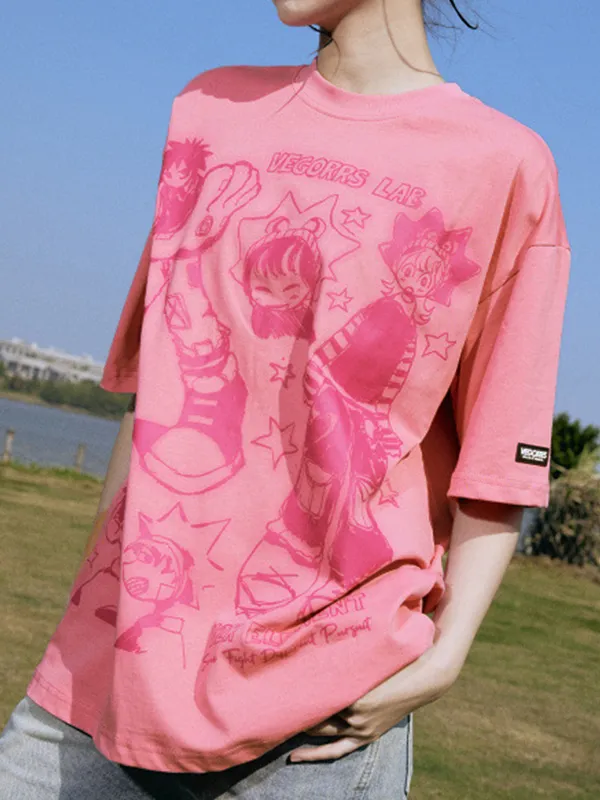 Camiseta de manga corta extragrande unisex con estampado divertido