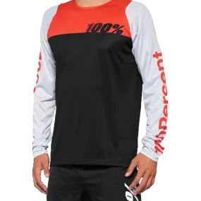 Camiseta de MTB 100% R-CORE Negro-Rojo Racer