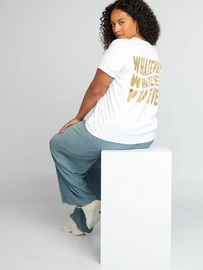 Camiseta estampada 'whatever' - blanco