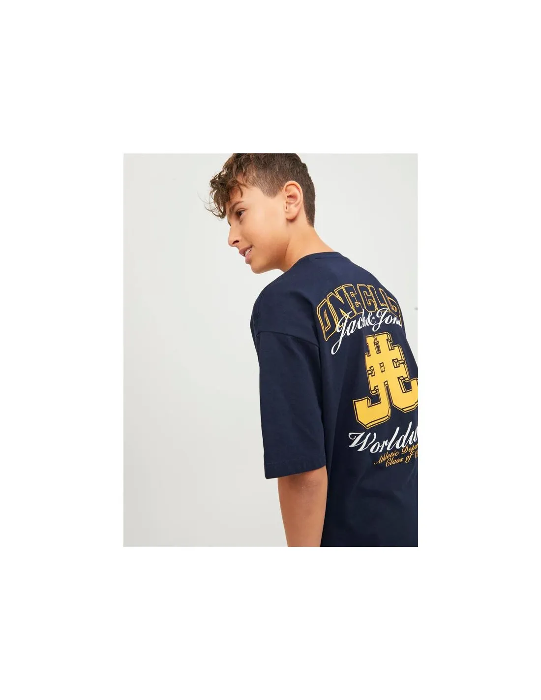 Camiseta Jack & Jones Jorcole Back Print Tee Ss Volume Mni Navy