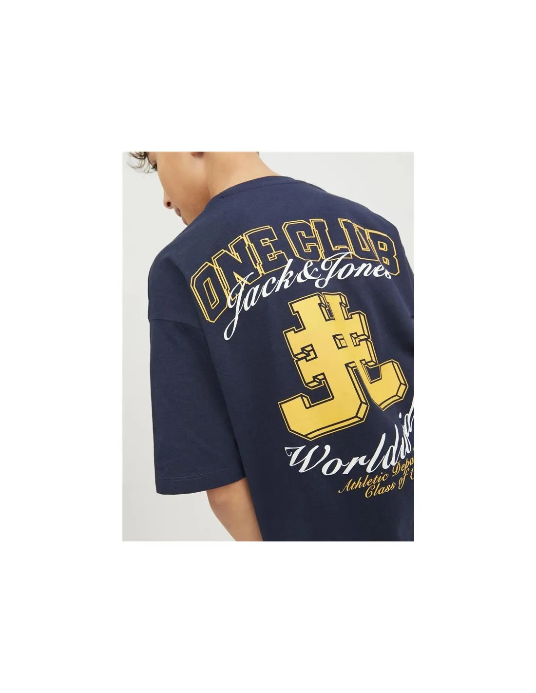 Camiseta Jack & Jones Jorcole Back Print Tee Ss Volume Mni Navy