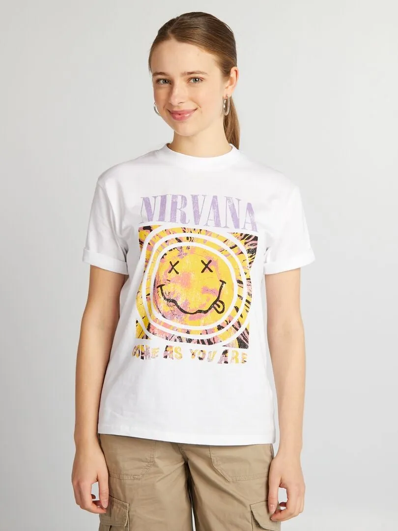 Camiseta oversize 'Nirvana' - BLANCO