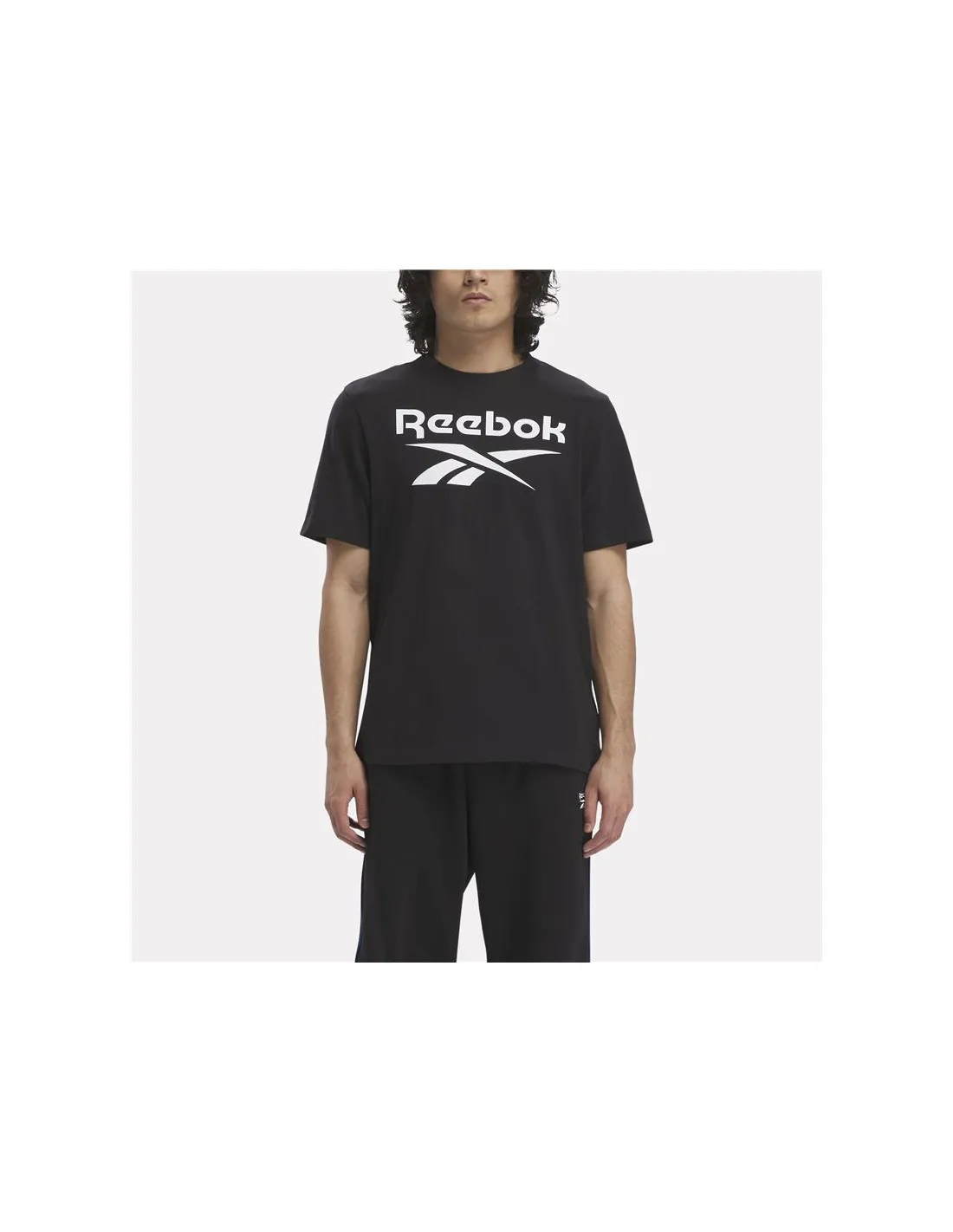 Camiseta Reebok Identity Big Stacked Logo Hombre Negro