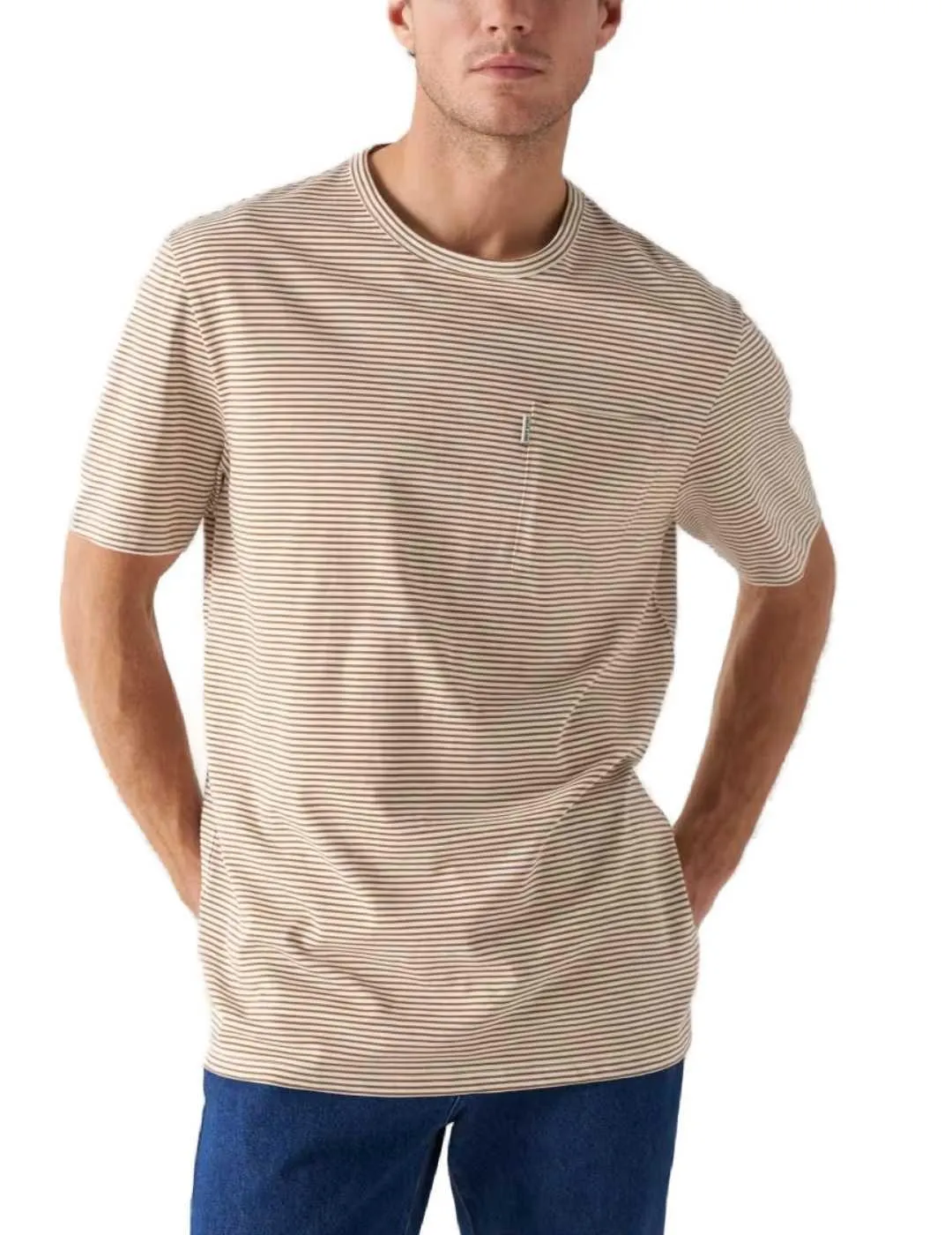 Camiseta Salsa de rayas marrón para hombre