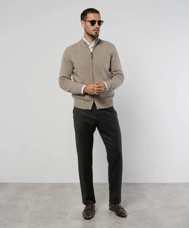 Canali Green pants made of wool