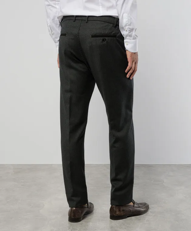 Canali Green pants made of wool