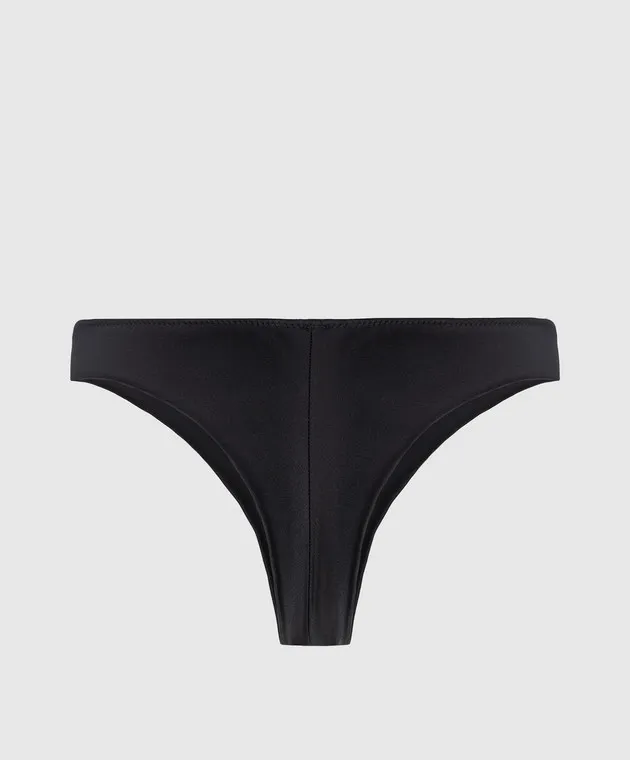 Carine Gilson Black thong panties made of silk with lace