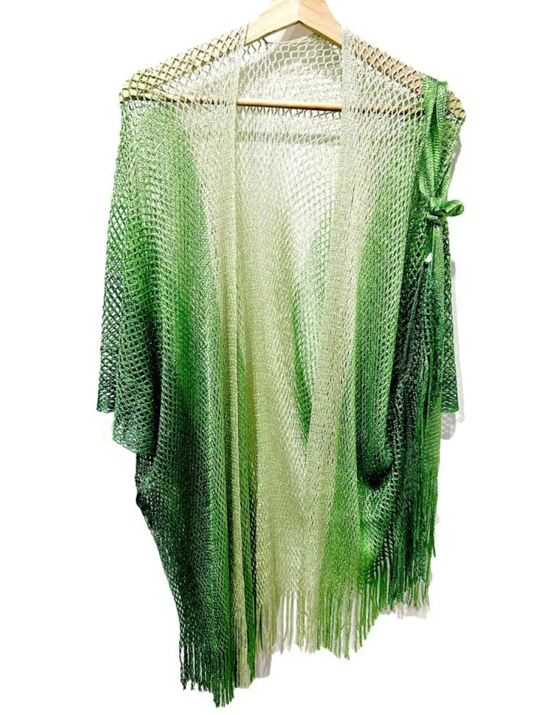 CHAL MUJER KIMONOS VERDES Y LIMA ESTILO IBIZA PARA EL VERANO