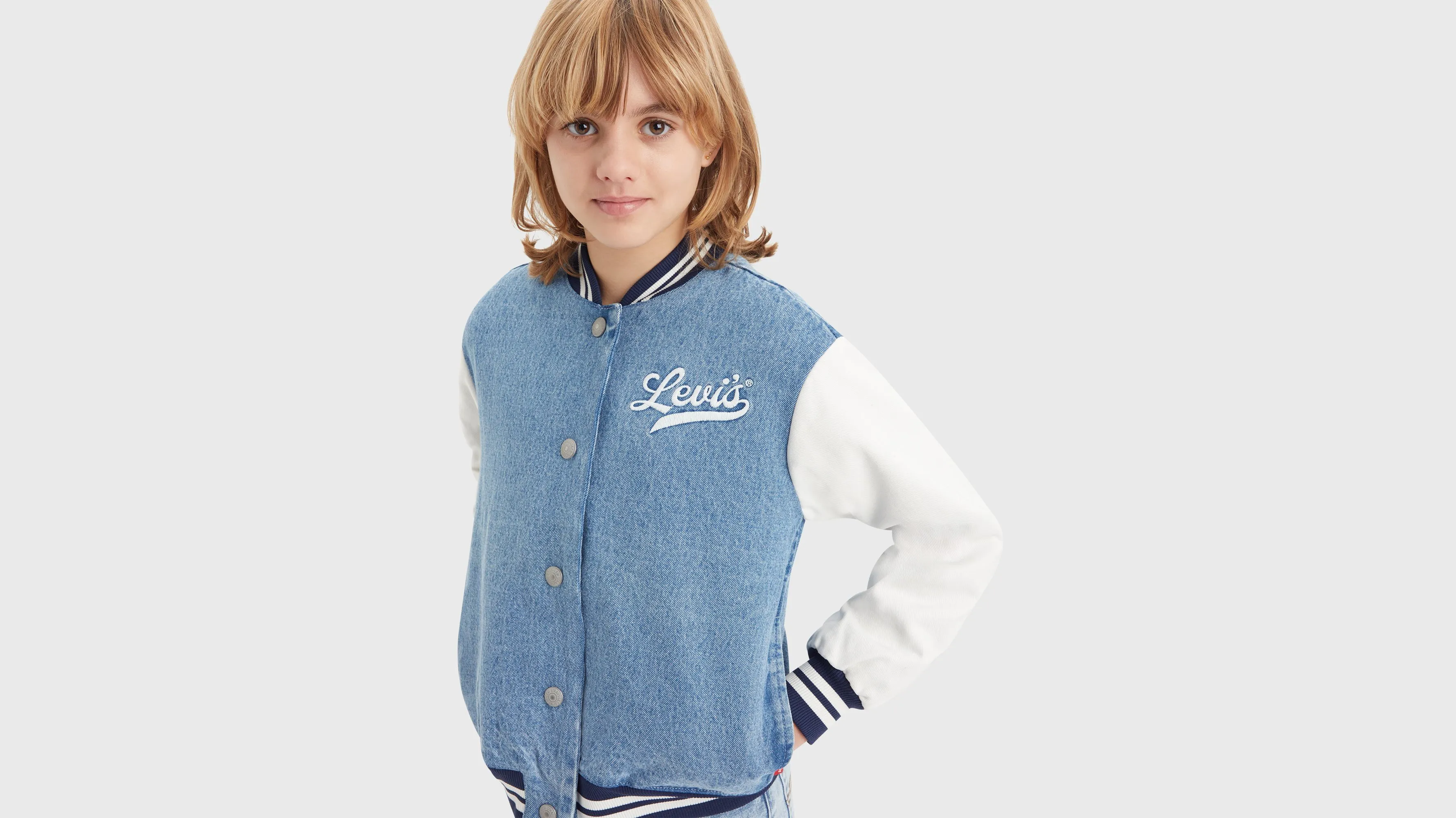 Chaqueta Bomber Para Adolescentes Denim