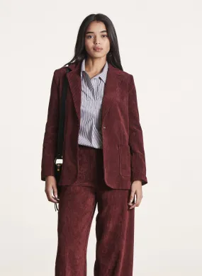 Chaqueta de traje acanalada en marron