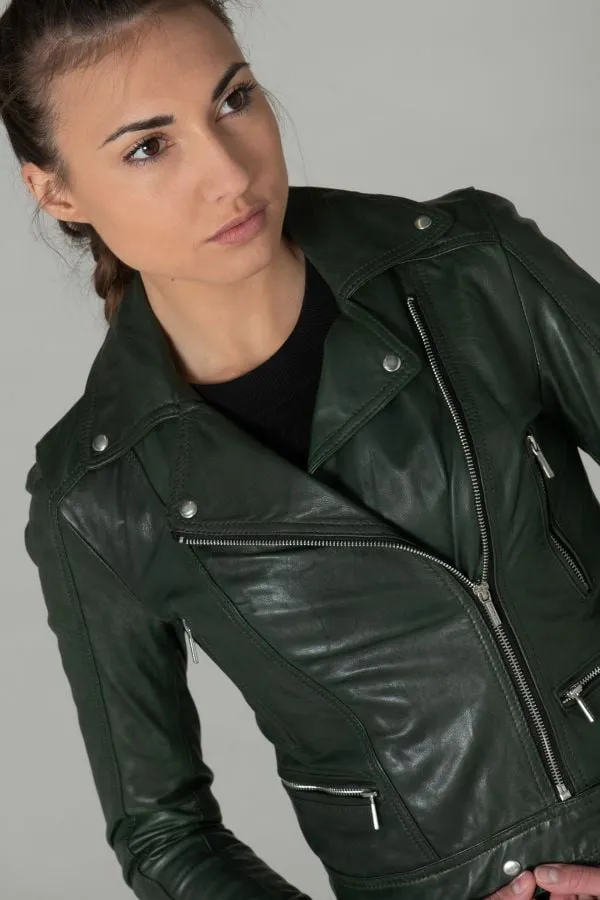 Chaqueta Mujeres Rose Garden Panema Lamb Castel Dark Green Zz10