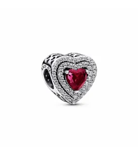 Charm Pandora Corazón Nivelado Rojo Brillante - 799218C02