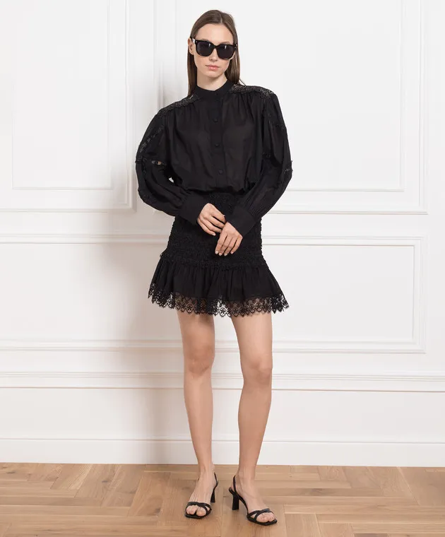 Charo Ruiz Marian black blouse with lace