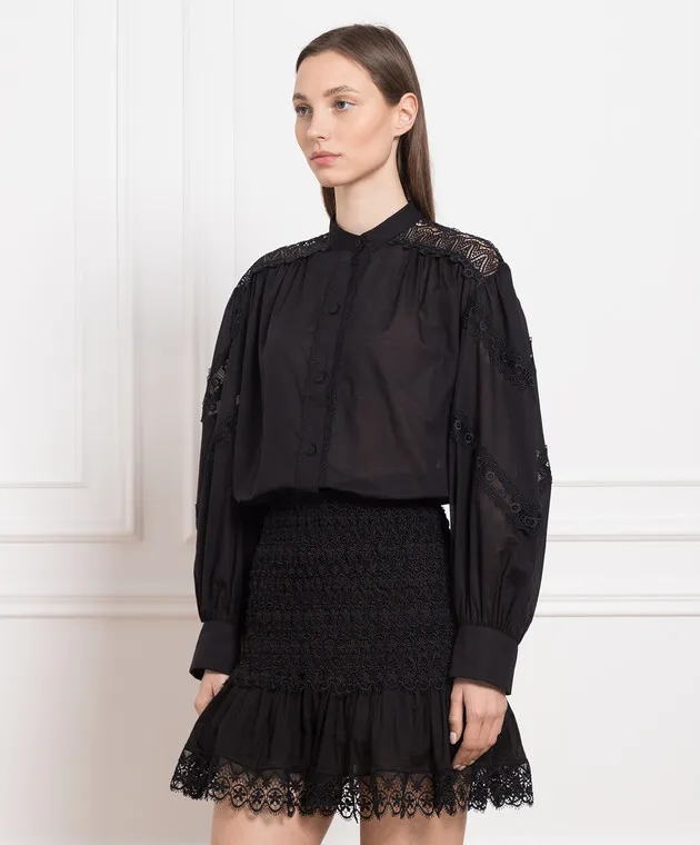 Charo Ruiz Marian black blouse with lace