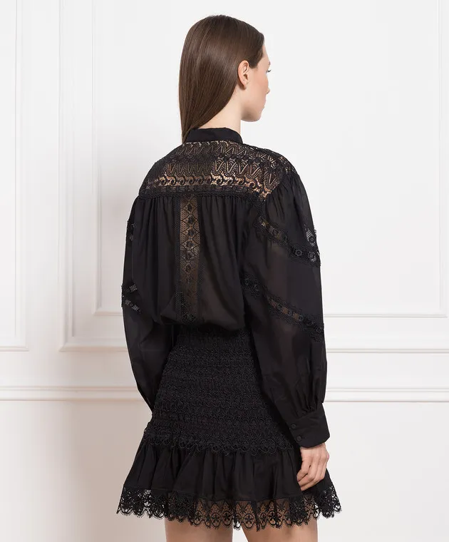 Charo Ruiz Marian black blouse with lace