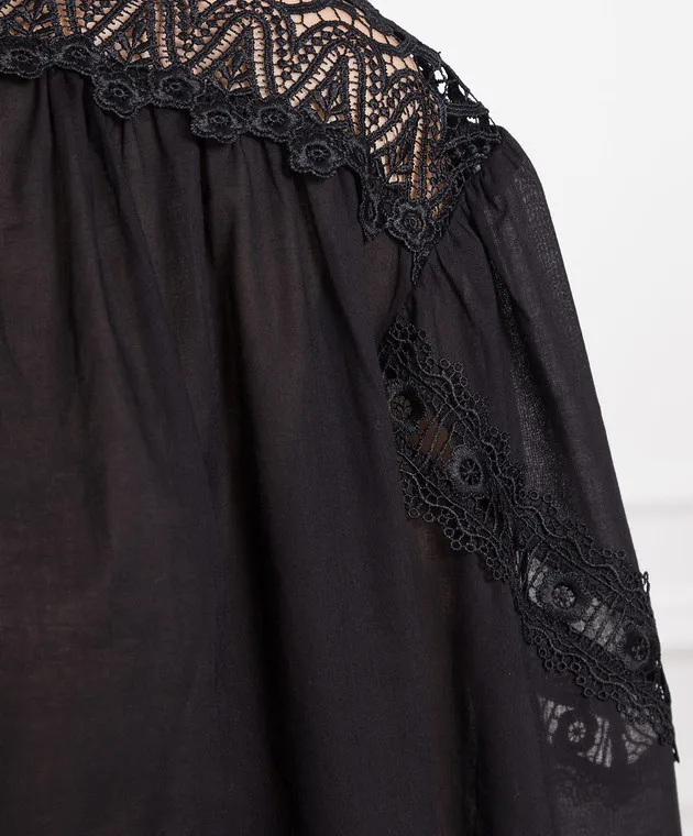 Charo Ruiz Marian black blouse with lace