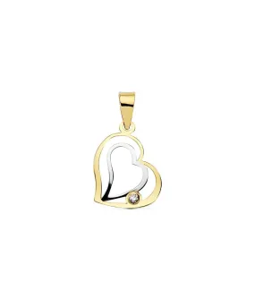 Colgante Corazones oro bicolor 18 Ktes