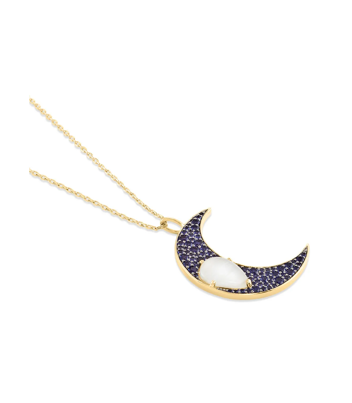 Collar Agatha Midi Crespuscule Luna azul / oro - 2680182-109-TU