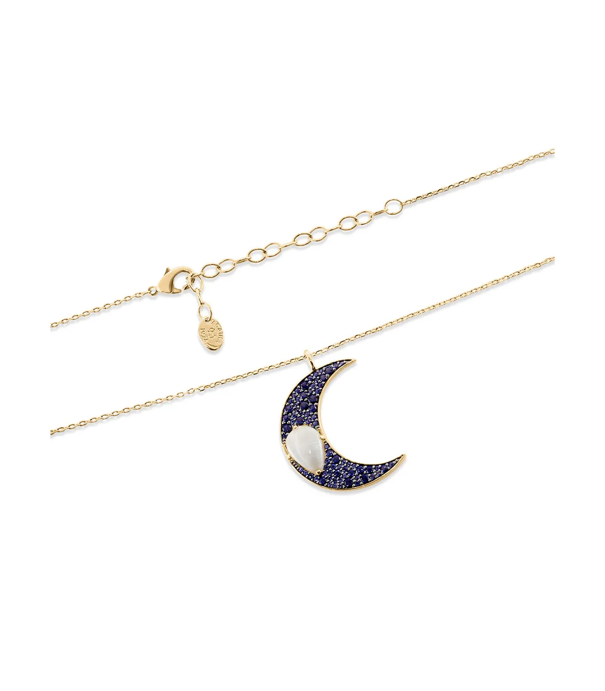 Collar Agatha Midi Crespuscule Luna azul / oro - 2680182-109-TU