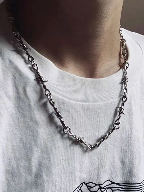 Collar de espinas gótico punk para hombre