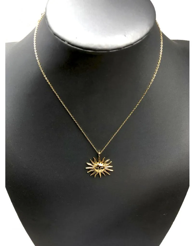 COLLARES DORADOS PARA MUJER CON DIVERTIDO COLGANTE DE SOL