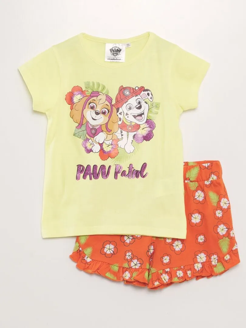 Conjunto de camiseta + pantalón corto 'La Patrulla Canina' 2 piezas - AMARILLO