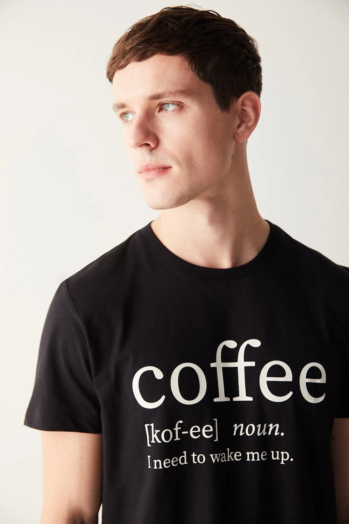 Conjunto de pijama estampado Coffee Written para hombre