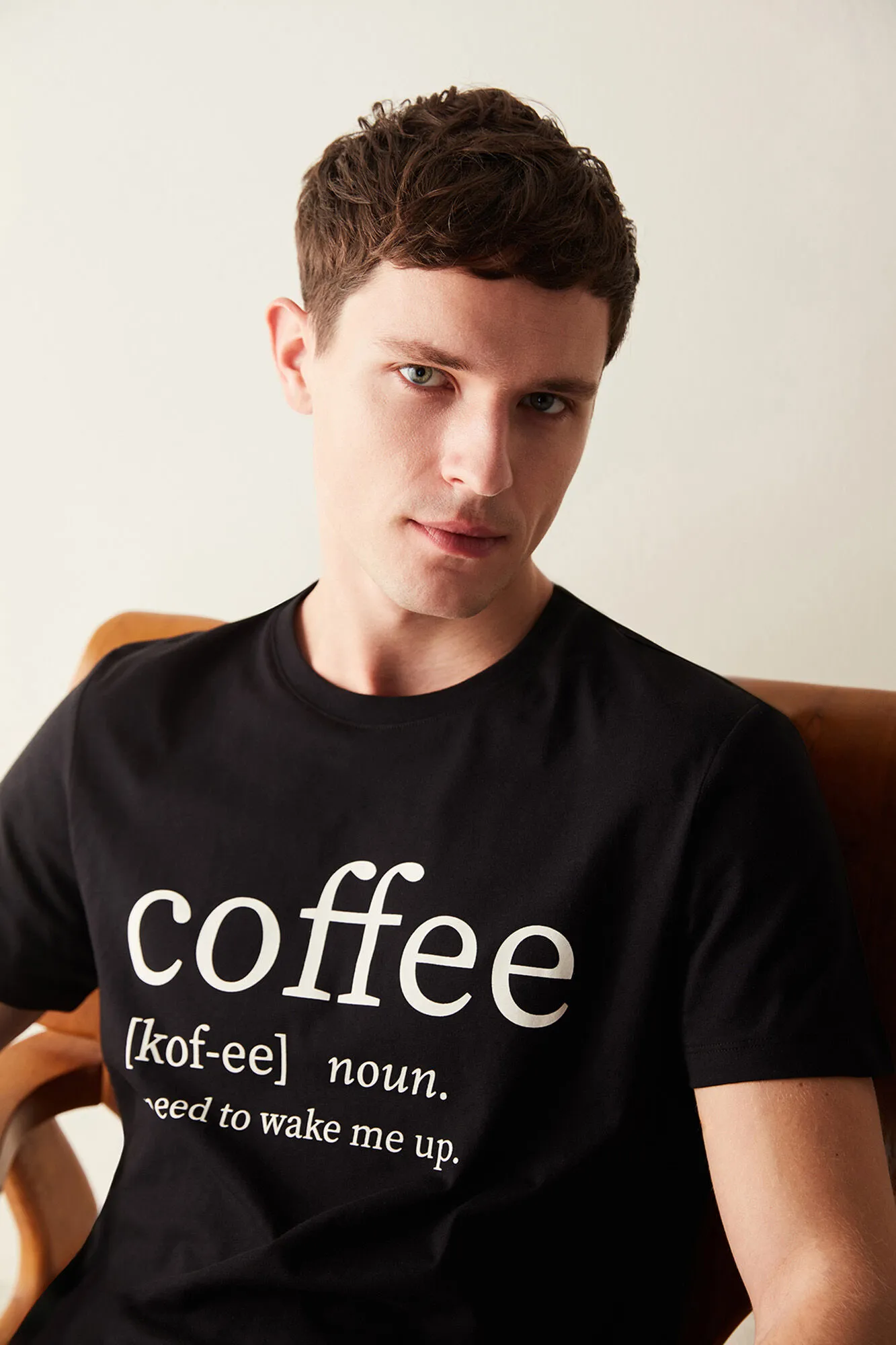 Conjunto de pijama estampado Coffee Written para hombre