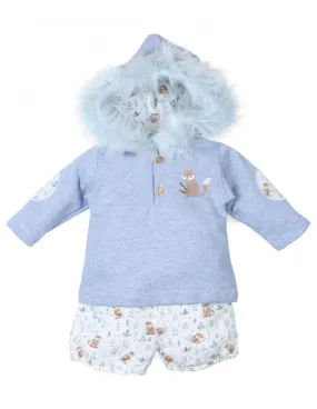 Conjunto dos piezas bebé Fox capucha de Popys invierno