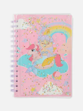 Cuaderno pautado A5 con sirena y unicornio