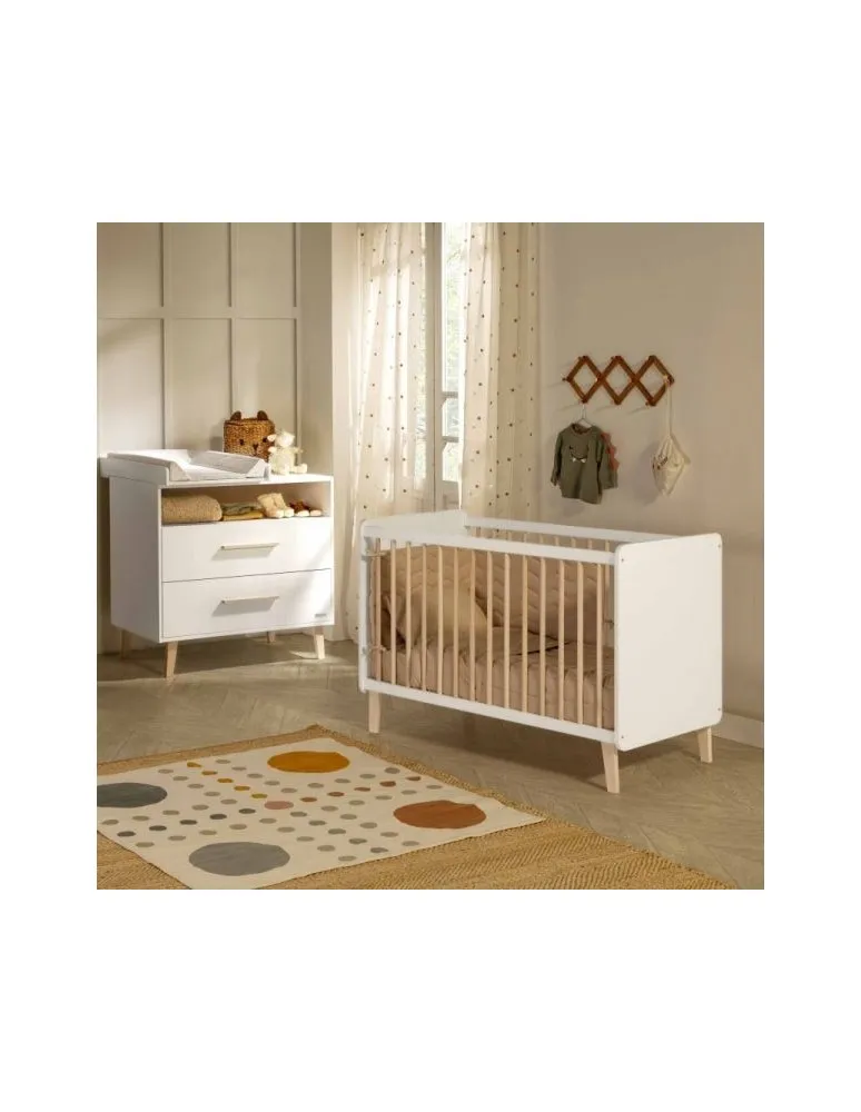 CUNA DE 120 X 60 TREVI BLANCO/CERA NATURAL MICUNA