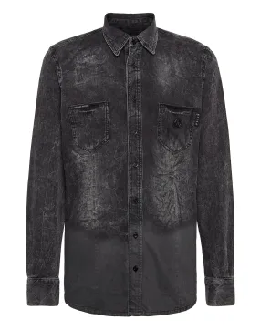 Denim Shirt Stones Skull