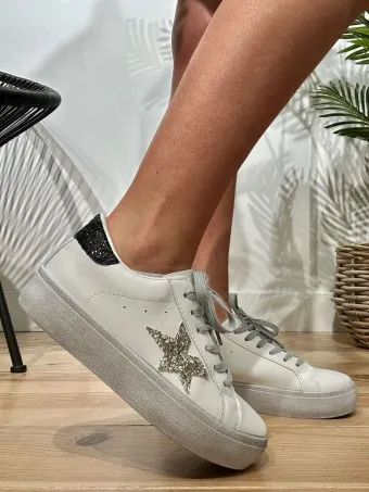 Deportiva Estrella STARSKY Blanco/Oro