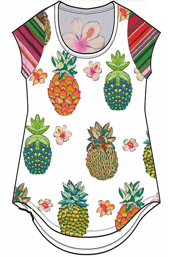 Desigual Mujeres's Camille Piña Impresión Camiseta Top