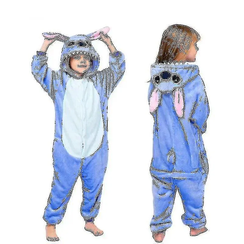 Disney Lilo Stitch Pijama de una pieza Peluche para niños Kigurumi Onesies Ropa de abrigo de invierno Regalo de Navidad