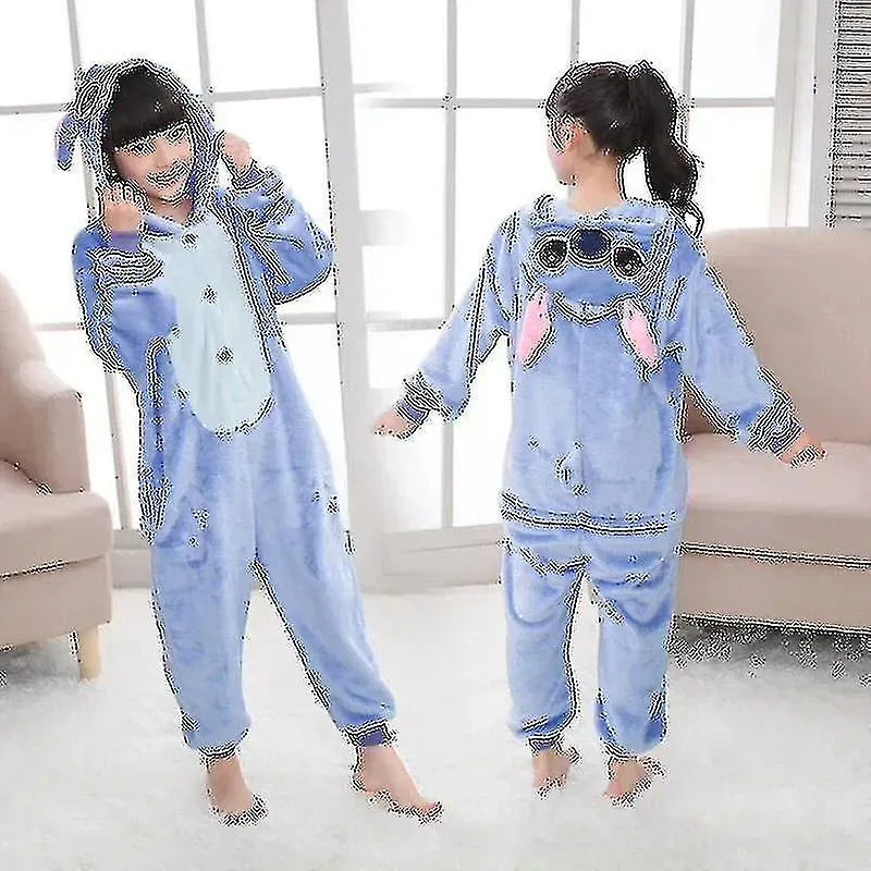 Disney Lilo Stitch Pijama de una pieza Peluche para niños Kigurumi Onesies Ropa de abrigo de invierno Regalo de Navidad