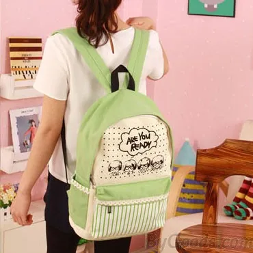 Fresh Lace Cartoon Canvas Computer Bag/Backpack/Schoolbag 