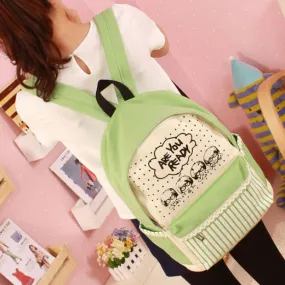 Fresh Lace Cartoon Canvas Computer Bag/Backpack/Schoolbag 