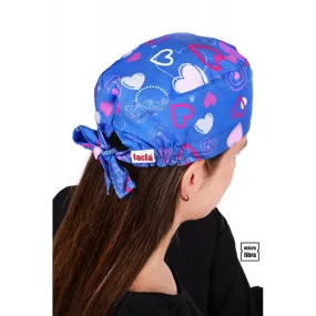 Gorro sanitario color tejano Corazón con goma y tiras - Lacla