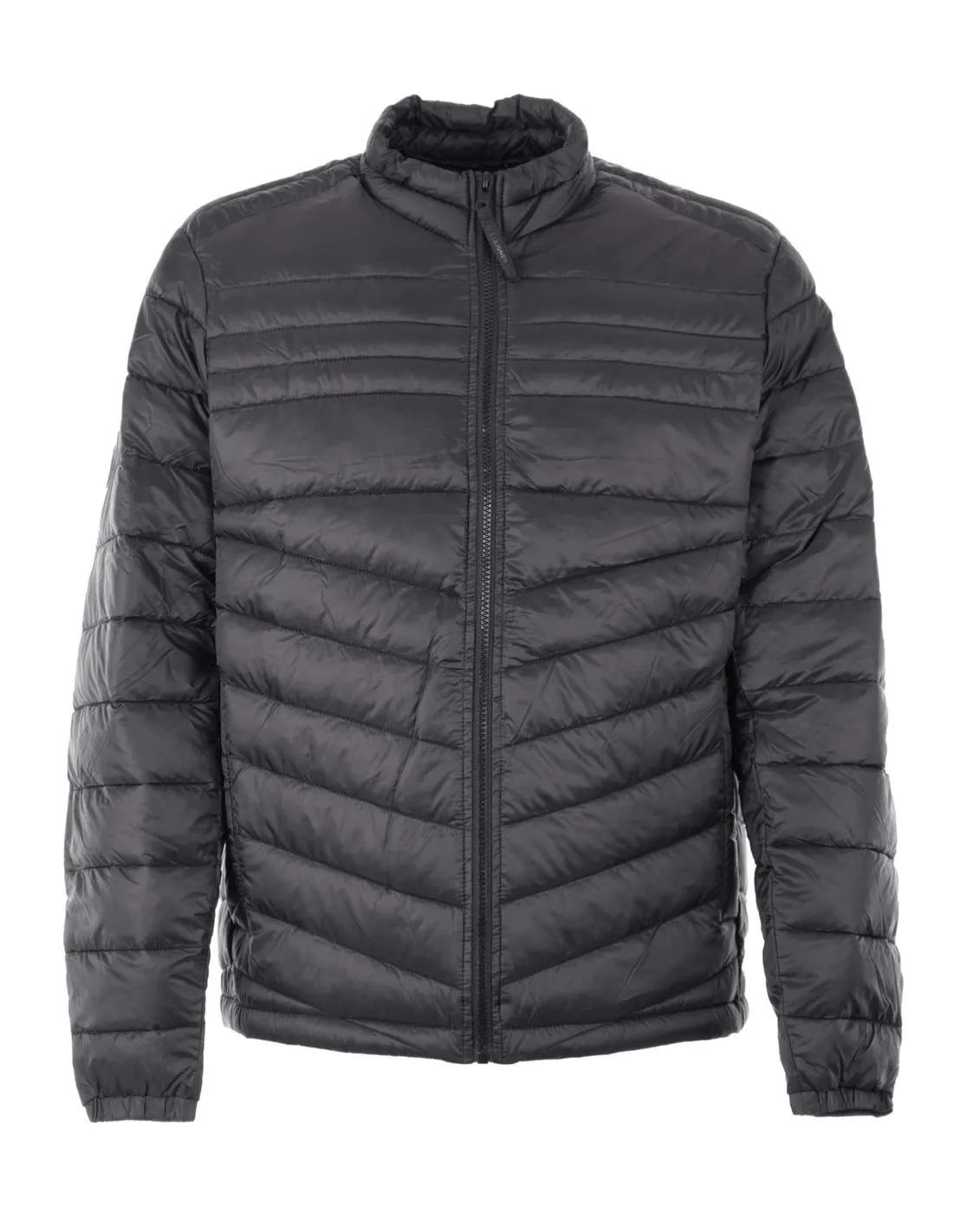 JACK & JONES - Chaqueta negra JJEhero Puffer Hood Hombre