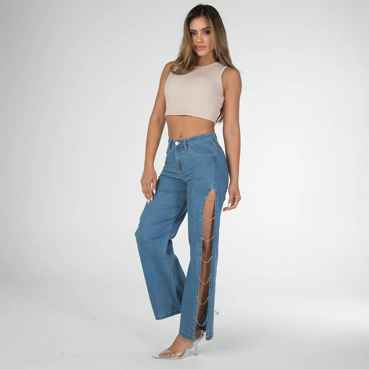 Jean Wide Leg Ribbon