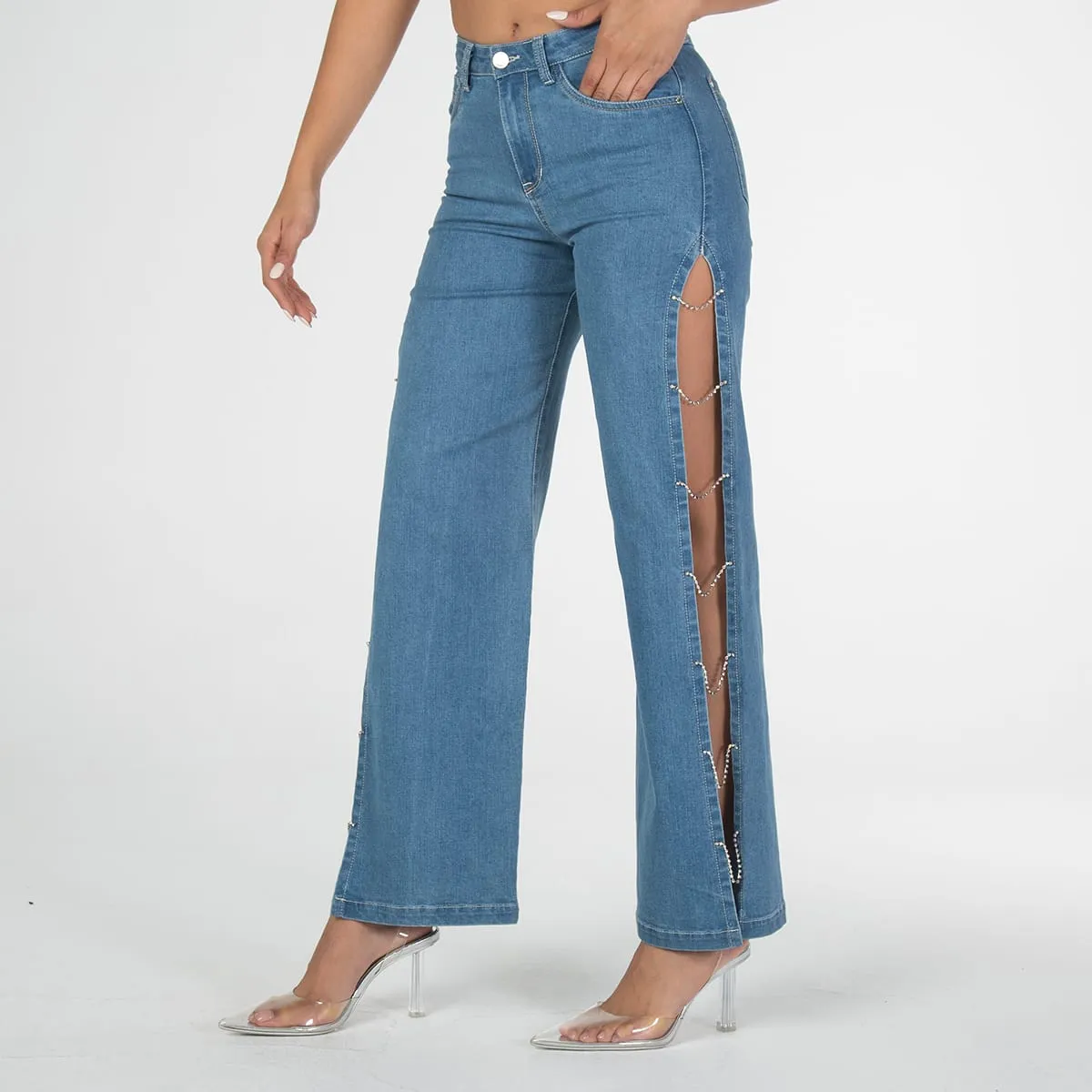 Jean Wide Leg Ribbon