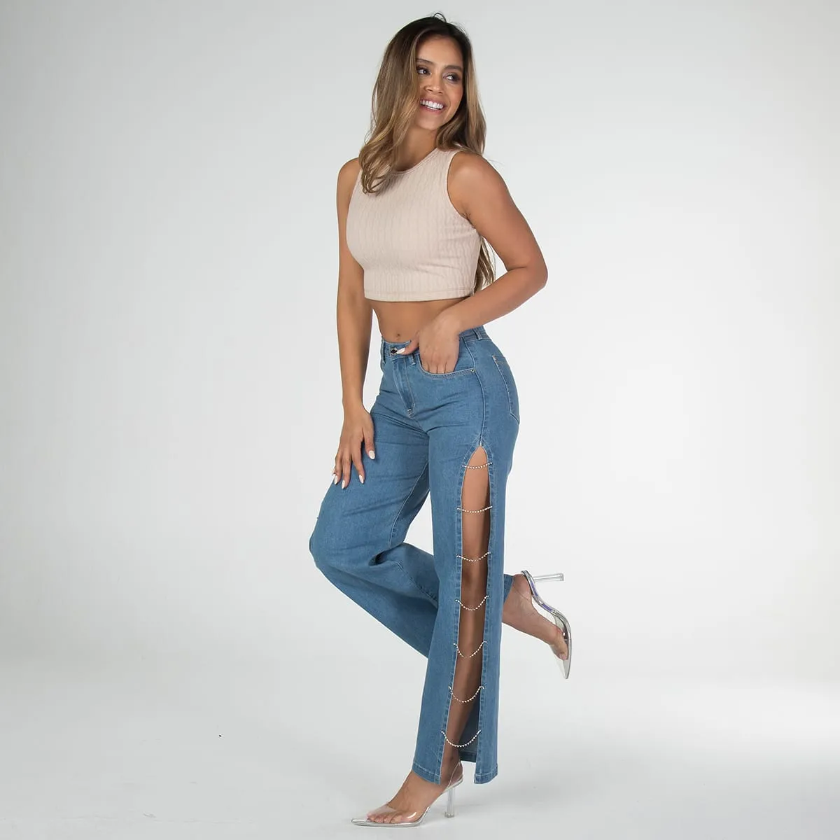 Jean Wide Leg Ribbon