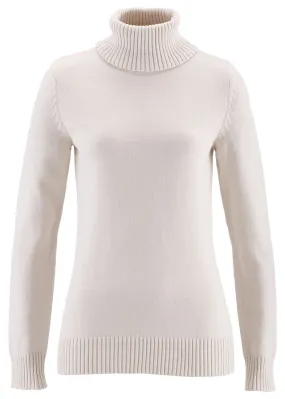 Jersey de cuello alto Blanco lana