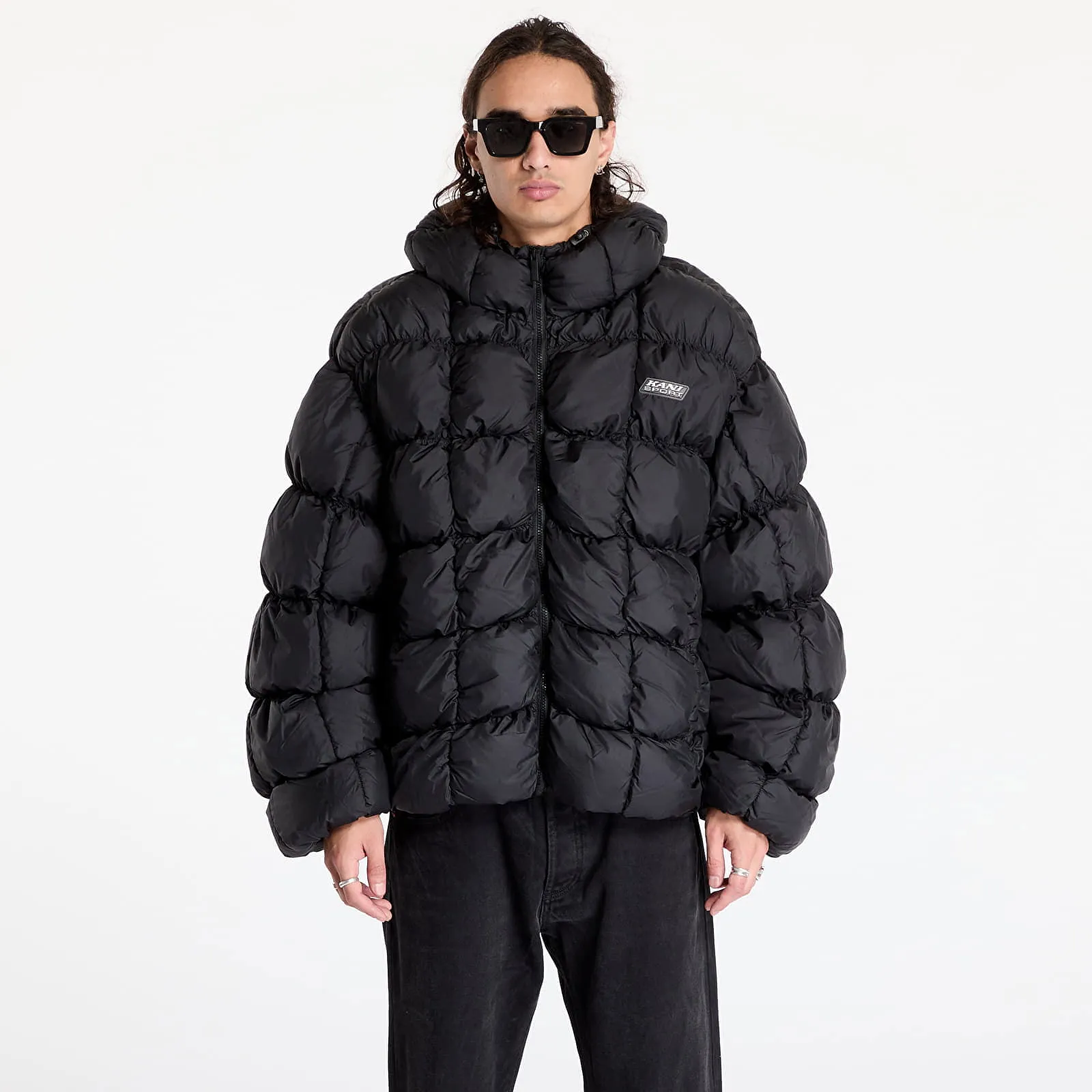 Karl Kani Jacket Sport Patch Square Quilted Puffer Jacket Black XL